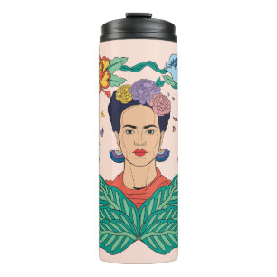 Bouteilles Isothermes Frida Kahlo Graphisme du cadre floral