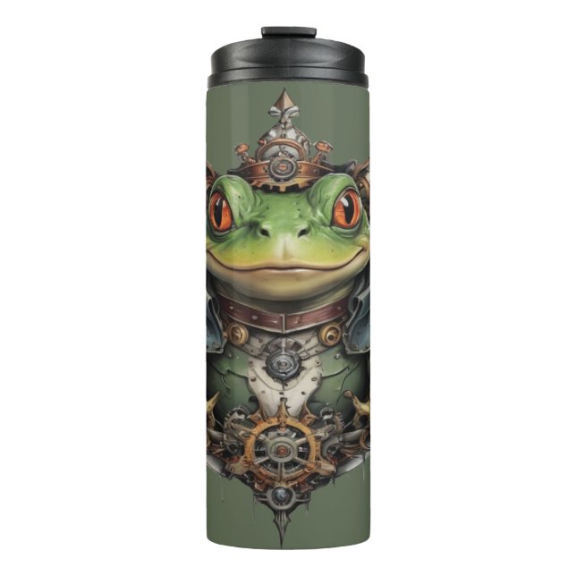 Bouteilles Isothermes Froggie Frog Steampunk Design, (Devant)