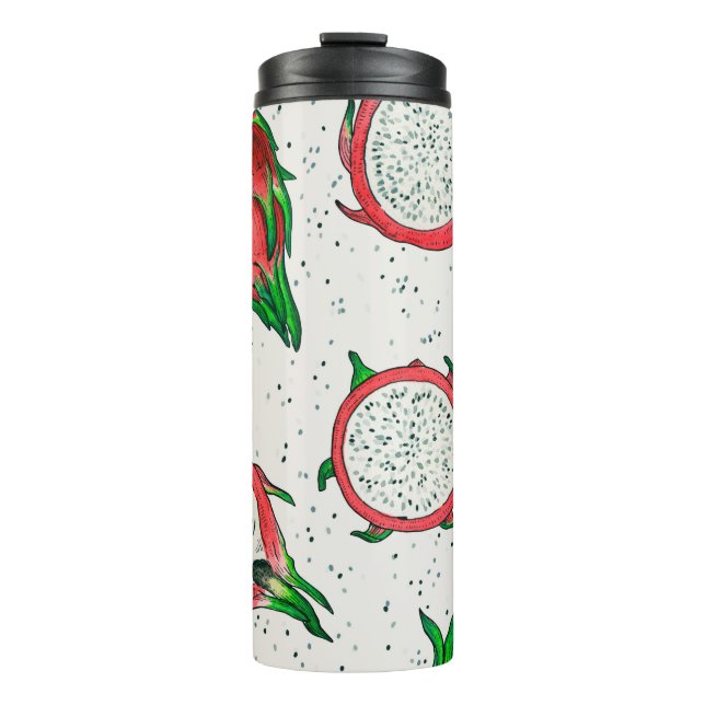 Bouteilles Isothermes Fruit de dragon rouge sur blanc (Devant)