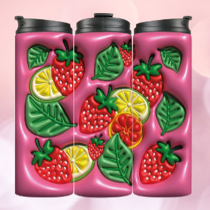Bouteilles Isothermes Fruits d'été 3D Effet gonflé Tumbler