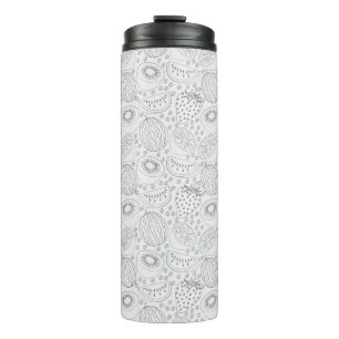 Bouteilles Isothermes Fruits tropicaux sans couture motif noir et blanc
