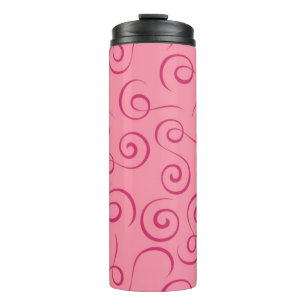 Bouteilles Isothermes Fuchsia sur la spirale rétro rose