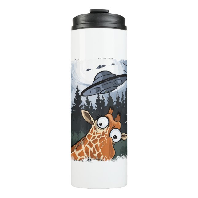 Bouteilles Isothermes Funny Giraffe UFO Zoo Animal Weird Meme Graphique  (Devant)