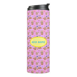 Bouteilles Isothermes Funny Sloth Hearts Floral rose Motif | Ajouter un 