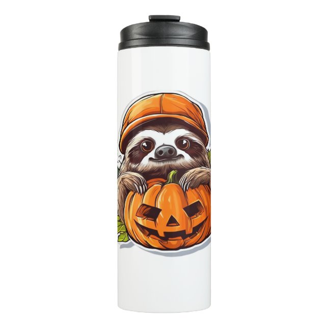 Bouteilles Isothermes Funny Sloth mangeant Pizza, Kawaii Amoureux des an (Devant)