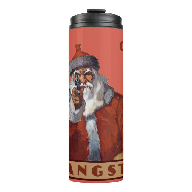 Bouteilles Isothermes Gangsta Père Noël nom personnalisé tumbler (Devant)