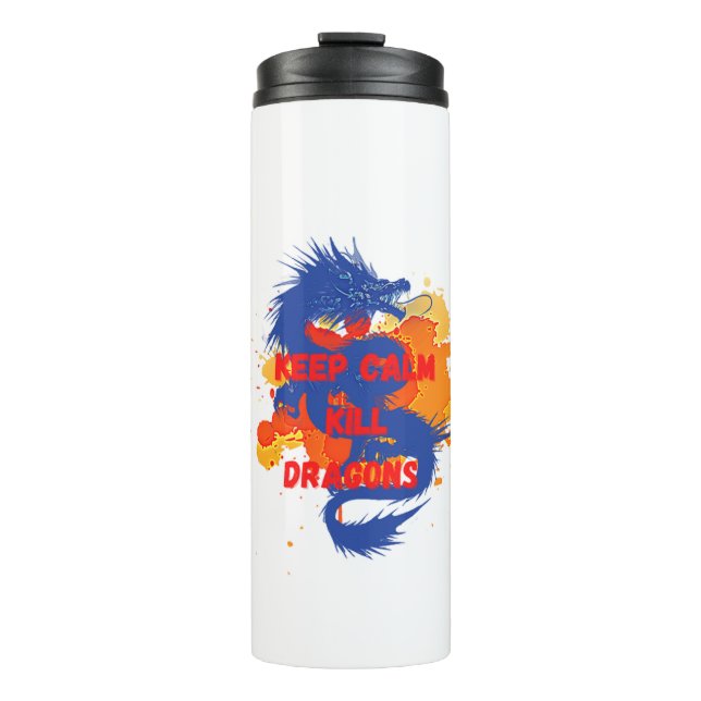 Bouteilles Isothermes Gardez calme tuez les dragons (Devant)