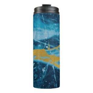 Bouteilles Isothermes Géode Agate Gemstone Blue et Gold