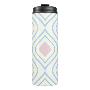 Bouteilles Isothermes géométrique Abstraite, bleue, rose et blanc cassé