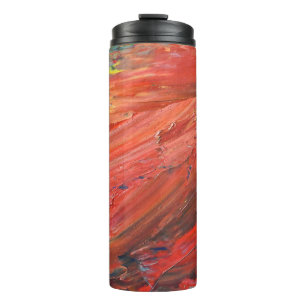 Bouteilles Isothermes Geste Vertical Abstrait en Rouge