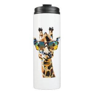 Bouteilles Isothermes girafe de lunettes de soleil d'animaux avec lunett