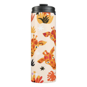 Bouteilles Isothermes Giraffe de dessin : Floral Savanna Motif