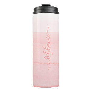 Bouteilles Isothermes Girly rose ombre personnalisé monogrammed