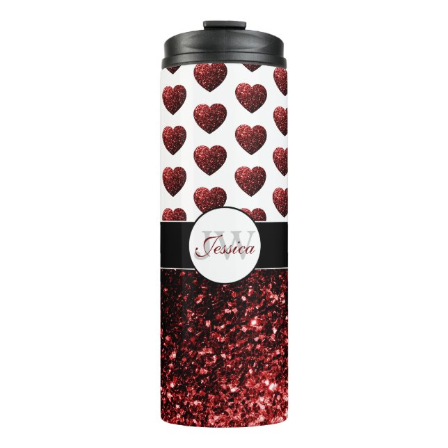 Bouteilles Isothermes Glam Red Parties scintillant scintille motif du co (Devant)