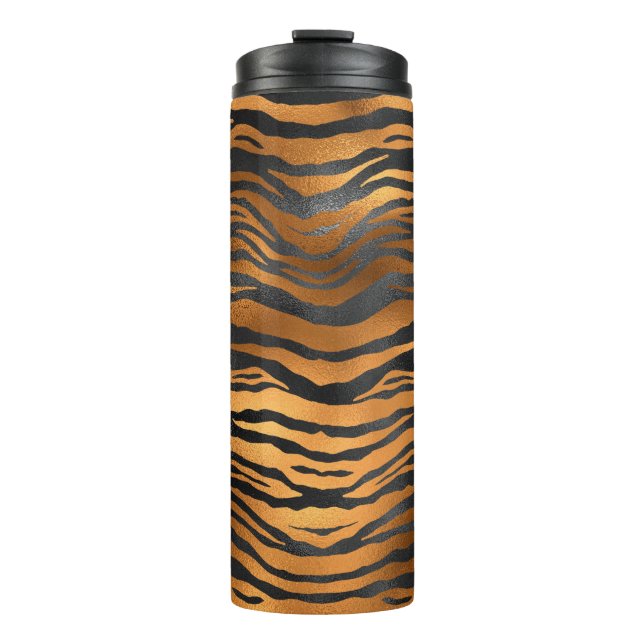 Bouteilles Isothermes Glamorous Black Brown Tiger Stripes Animal Print (Devant)