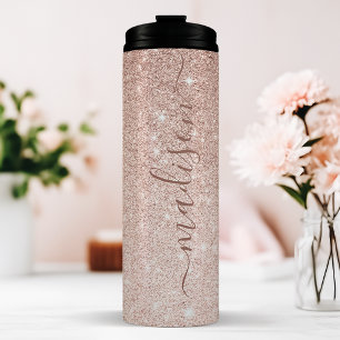 Bouteilles Isothermes Glitter Rose Gold Personnalisé