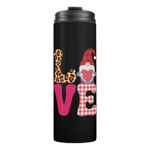 Bouteilles Isothermes Gnome de l'amour Saint Valentin Rouge Carreaux de 