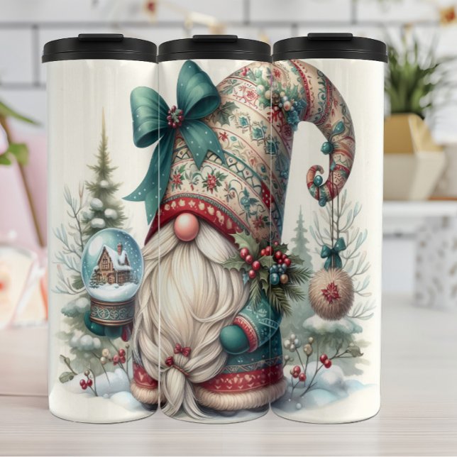 Bouteilles Isothermes Gnome de vacances avec Casquette de Noël (Créateur téléchargé)