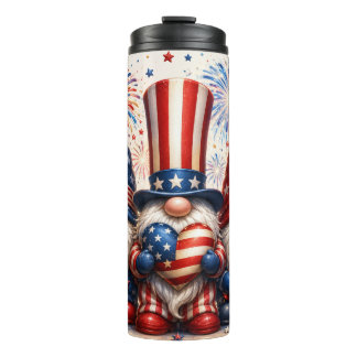 Bouteilles Isothermes Gnome patriotique du 4 juillet Drapeau américain
