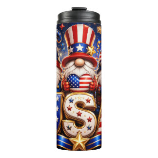 Bouteilles Isothermes Gnome patriotique du 4 juillet USA