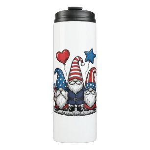 Bouteilles Isothermes Gnome Patriotique Gravure Vintage Design Vectoriel