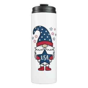 Bouteilles Isothermes Gnome Patriotique USA Étoile Vectorielle Conceptio