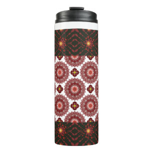 Bouteilles Isothermes Gobelet de voyage à motif géométrique mandala roug