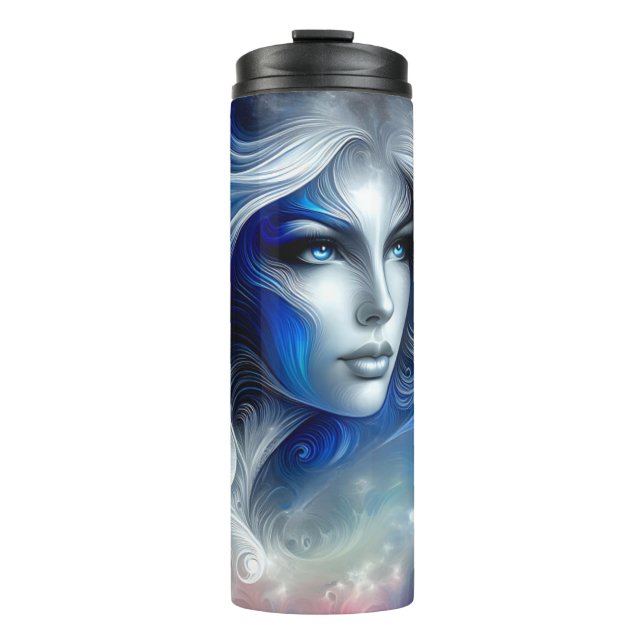 Bouteilles Isothermes Goddess Celestial White Blue Head Février - (Devant)