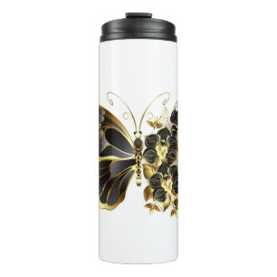 Bouteilles Isothermes Gold flower Butterfly with Black Orchid
