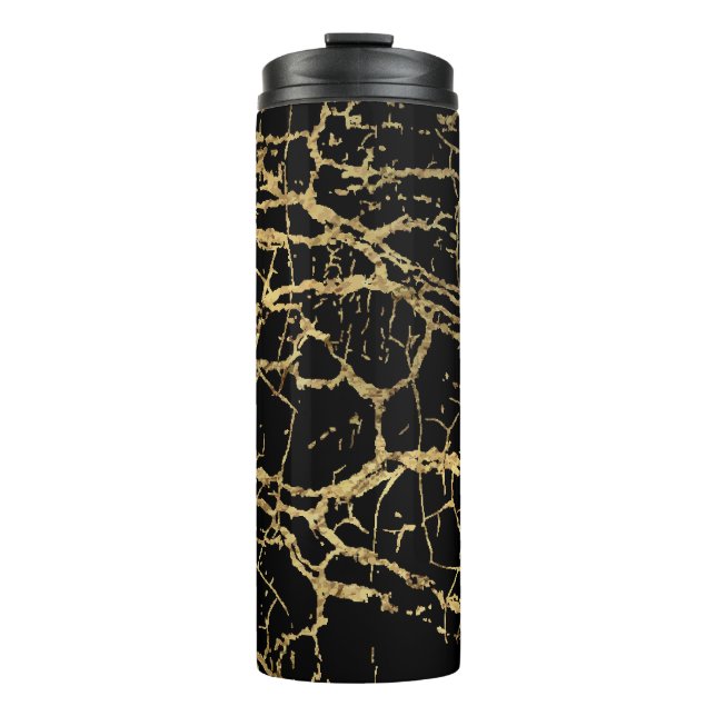 Bouteilles Isothermes Gold Marbling Texture : Elément Design Luxe (Devant)