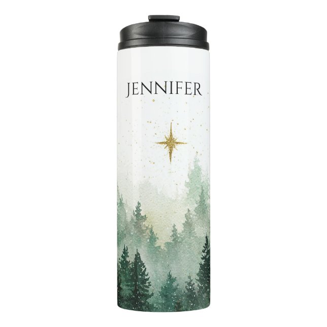 Bouteilles Isothermes Gold Star Green Trees Christmas (Devant)