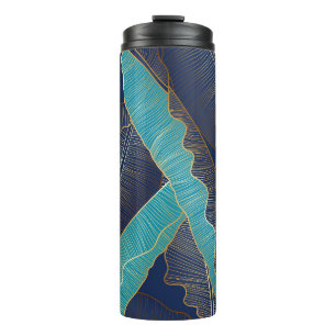 Bouteilles Isothermes Golden Banana Leaf : Motif de luxe.