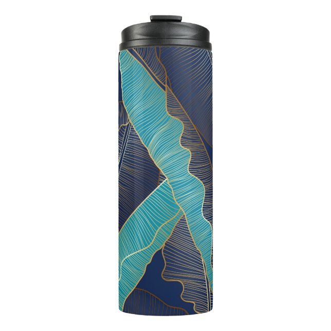 Bouteilles Isothermes Golden Banana Leaf : Motif de luxe. (Devant)