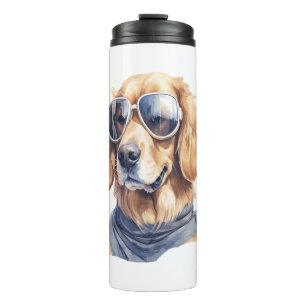 Bouteilles Isothermes Golden Retriever avec lunettes de soleil