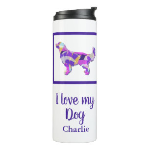 Bouteilles Isothermes Golden Retriever Chien Silhouette Purple PY&B
