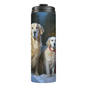 Bouteilles Isothermes Golden Retriever Enneigé Traîneau Décoration de No