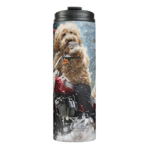 Bouteilles Isothermes Goldendoodle Chien équitation Moto Noël