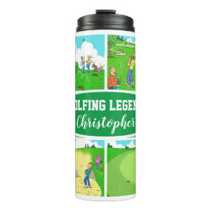 Bouteilles Isothermes Golf Legend avec 4 Drôle Cartoons Golf