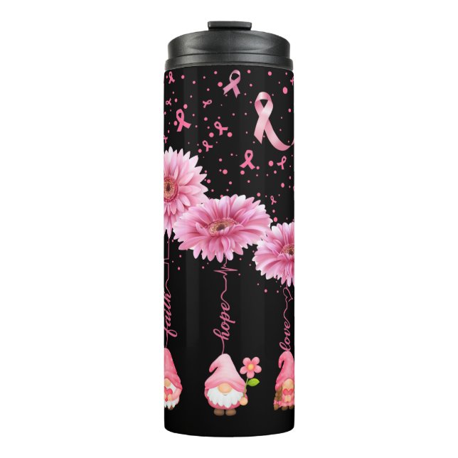 Bouteilles Isothermes Gome rose Ruban Faith Hope & Love Black (Devant)