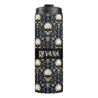 Goth Skuls avec Floral Bleu
