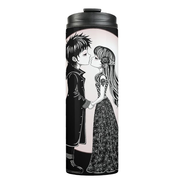 Bouteilles Isothermes Gothique Emo Enfants Kiss Valentine's Day (Devant)