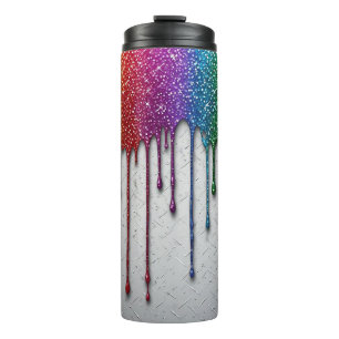 Bouteilles Isothermes Gouttes de peinture arc-en-ciel vibrant