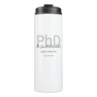 Graduate Keepsaké Black Grey Nom PhD Graduation