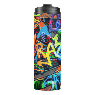 Bouteilles Isothermes Graffiti lumineux, design graphique urbain.