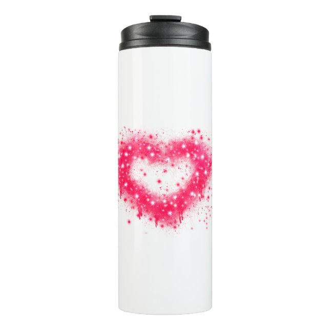 Bouteilles Isothermes Graffiti spray peinture rose coeur brillant (Devant)