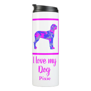 Bouteilles Isothermes Grand Chien Danse Hot rose & Blue Silhouette