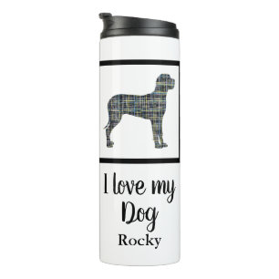 Bouteilles Isothermes Grand Chien Danse Jaune & Silhouette Bleue