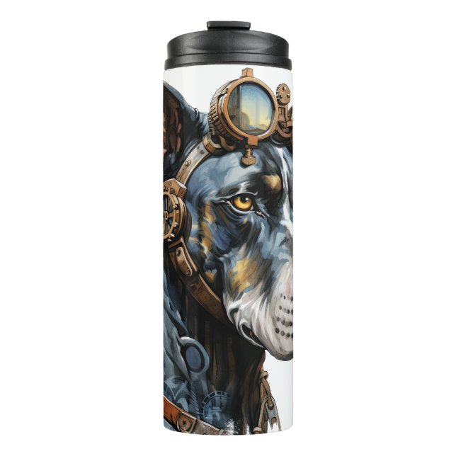 Bouteilles Isothermes Grand Danois Chien Steampunk (Devant)
