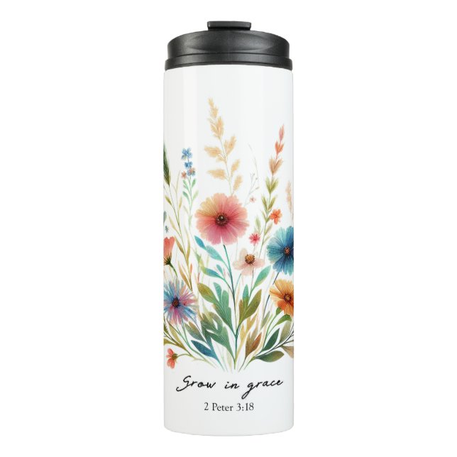Bouteilles Isothermes Grandir en Grace floral (Devant)