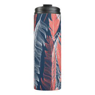 Bouteilles Isothermes Graphiques En Plumes, Beau Motif sans couture.